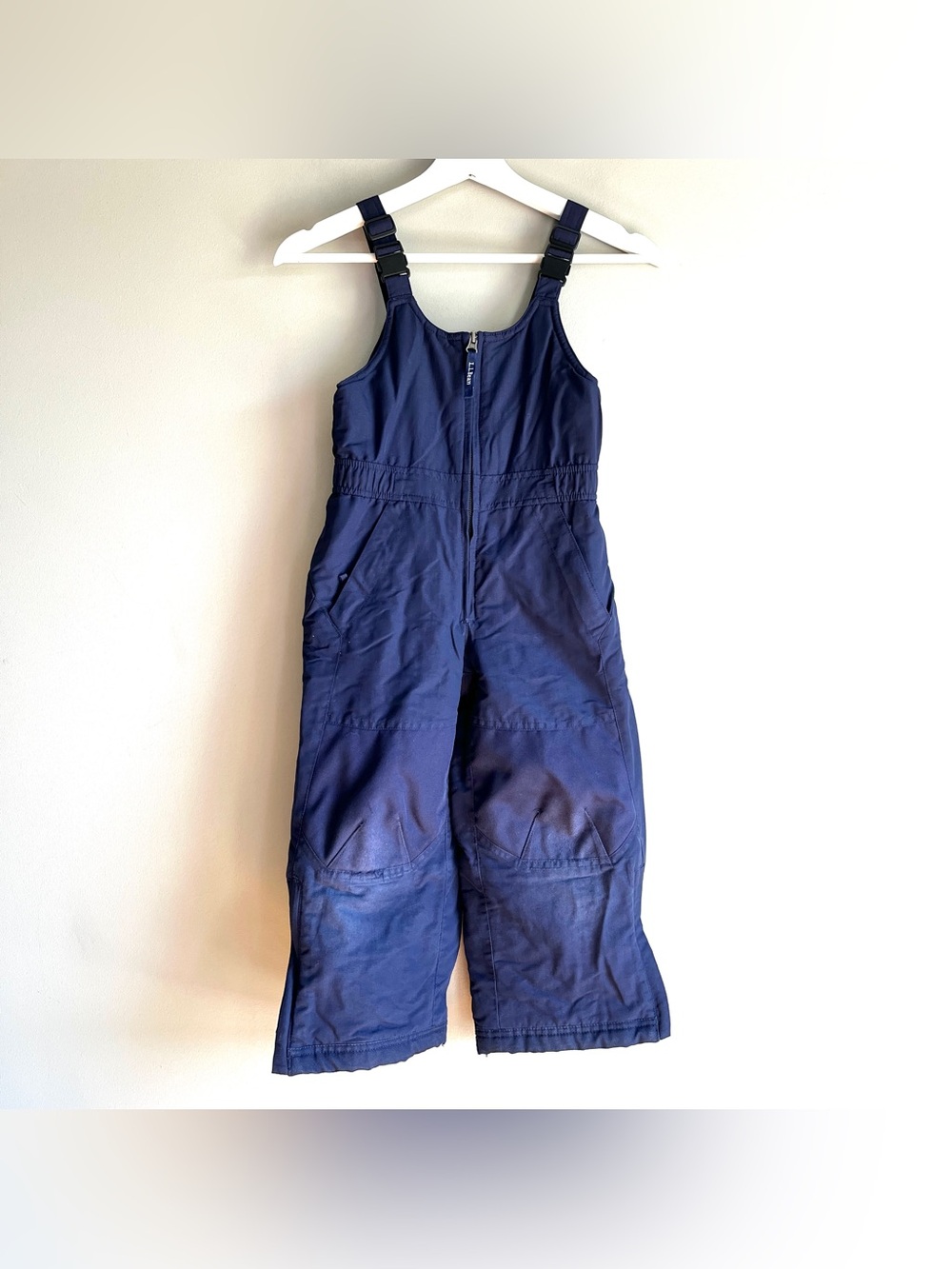 LL Bean snow bibs 4 pants kids blue winter thinsulate ski board warm overalls